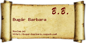 Bugár Barbara névjegykártya